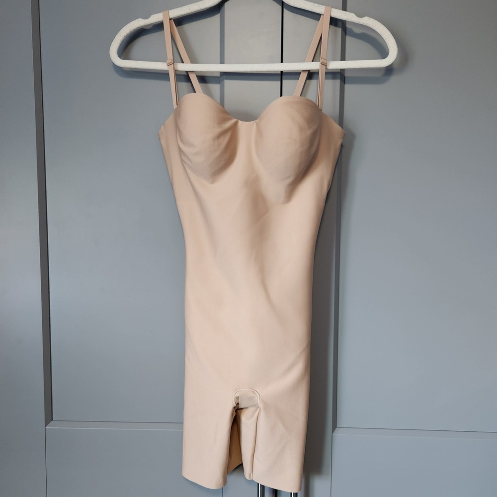 New SKIMS Body CS Underwire Mid Thigh Sculpting Bodysuit Clay Small S Zoned Nude